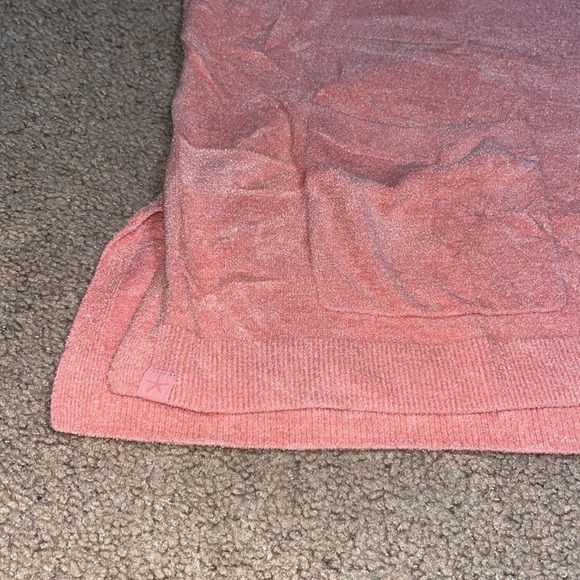 Barefoot Dreams CozyChic Ultra Lite Short Sleeve Zip Up Hoodie Tea Rose L/XL - Picture 6 of 10